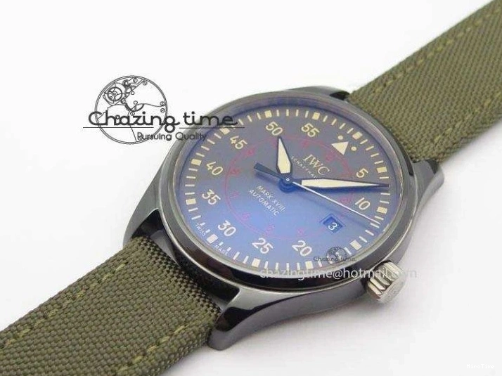 MIROTIME 0208 SunProtective MARK XVII IW324702 Real Ceramic MK Best Edition Green Dial On Green Nylon Strap A 7288